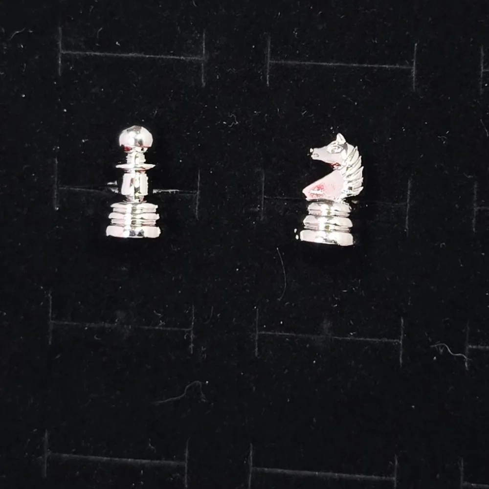 Chess Piece Cufflinks Knight Horse & Pawn Premium Heavy French Cuff Formal Gift